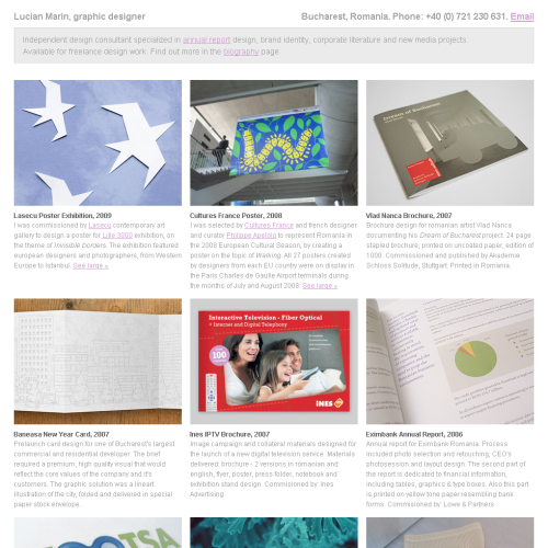 Lucian Marin - Website screenshot