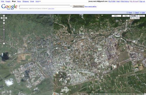 Screenshot of Google Maps with Baia Mare centered